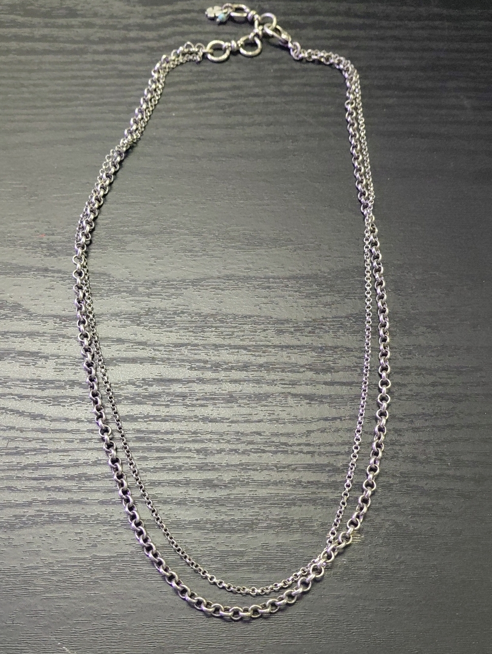 Luck Brand 18in Double Cable Chain Necklace In Steel